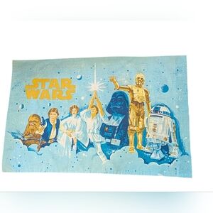 Vintage 70s STAR WARS New Hope Pillowcase Luke Leia Han Darth R2D2‎ C3PO